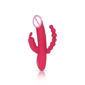 Superkraftvoller Erwachsenen-Vagina-Sextoy 3-in-1 Sexspielzeug Vibrator für Frauen Weiblicher Hasenohren-Analperlen-Dildo-Vibrator - Product Image 2