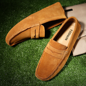 Mocassins à Logo Personnalisé Respirants Chaussures de Conduite en <span class=keywords><strong>Cuir</strong></span> à Enfiler Penny Loafers Plats en Daim Chaussures Décontractées pour Hommes - Product Image 5