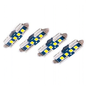 หลอดไฟ LED อลูมิเนียมแบบสองหัว ขนาด 36 มม. 2835 4led สีน้ำเงิน สำหรับไฟส่องสว่างในรถยนต์ - Product Image 1