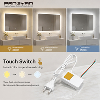 Interrupteur tactile miroir haute tension AC 110V 220V 200W, contrôle CCT monochrome ou tricolore pour bande LED