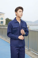 Ensemble de vêtements de travail pour hommes, veste et pantalon à manches longues, bleu marine, pour usage en atelier industriel