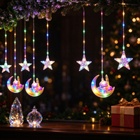 Guirlande lumineuse LED Ramadan, lune croissante, étoile, mosquée, décoration suspendue, 3m, rechargeable, à intensité variable, intérieur/extérieur