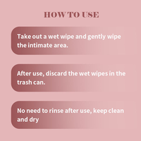 Lingettes nettoyantes intimes féminines biodégradables à 100 %, sans alcool, à pH équilibré, emballées individuellement, pour usage quotidien