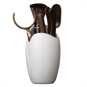 Ceramic Six Gentlemen Set Retro White Porcelain Tea Ceremony Accessories Storage Teapot Brush Tea Clip Kung Fu Tea - Product Image 5