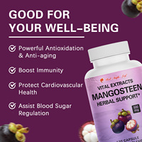 Capsules de mangoustan lyophilisées 1000 mg par portion, capsule végétarienne, complément alimentaire à base de plantes, 120 unités