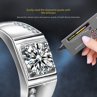 Bague en Moissanite GRA VVS1 Couleur D en Argent 925 pour Femme et Homme, Testée et Ajustable, Gravure Gratuite