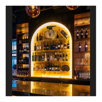 Rak tampilan anggur Bar Modern desain kabinet kabinet kabinet baja tahan karat anggur kustom untuk Bar