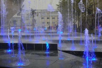 Fuente de suelo exterior con luz LED de estilo europeo