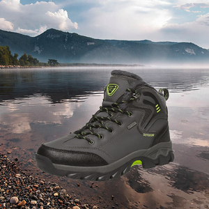 Botas de senderismo al aire libre de cuero de corte alto de la mejor calidad, zapatos de moda de gran tamaño para invierno con plantilla de goma y forro de algodón - Product Image 3