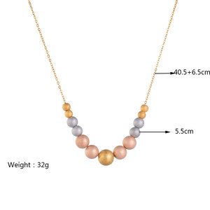 European American Fashion Beaded Necklace Zinc Alloy Ball Shape Party Jewelry N2392 - Product Image 4