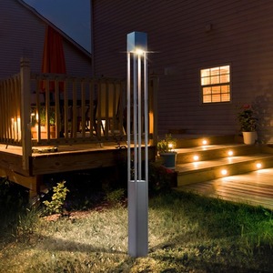 Outdoor Iron Garden Lamp <b>Post</b> LED 4100K Neutral White IP65 AC 220V Motion Sensor Semi Flush Mount <b>Solar</b> Powered 10-Year Warranty - Product Image 4