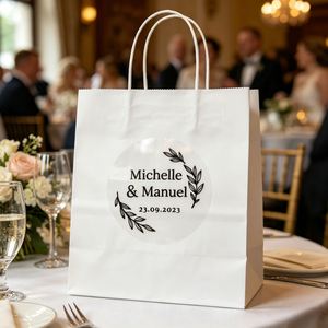 Pegatinas de Vinilo Personalizadas, Etiquetas Modernas con Monograma para Bodas, Adhesivos Transparentes Resistentes al Agua y al Aceite para Vasos - Product Image 5