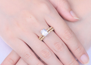 Wholesale Customized Light Luxury Rhodium Plated Waterdrop Cubic Zircon Women' s Silver Jewelry Ring - Product Image 3