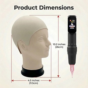 Tête de mannequin réaliste en silicone pour la pratique de la micropigmentation, peau et <span class=keywords><strong>cuir</strong></span> <span class=keywords><strong>chevelu</strong></span> pour l'entraînement au <span class=keywords><strong>tatouage</strong></span> capillaire et la formation en permanence - Product Image 3