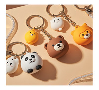 Porte-clés personnalisé en PVC et silicone, pendentif mascotte de dessin animé mignon, porte-clés de voiture, vente en gros sur mesure