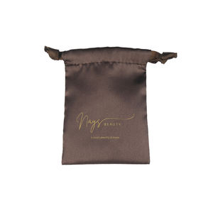 Özel Logo büyük saç demetleri için saten ipli kese Lashes peruk takı yüksek kaliteli ipek saten saten hediye ambalaj çantası - Product Image 4