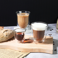 Tasse à café en verre à double paroi multi-tailles HIGHWIN, en borosilicate, isolée thermiquement, pour café, latte, thé, jus, vaisselle à café