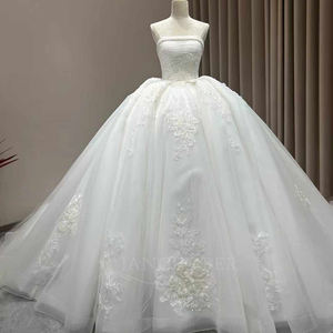 Robes de mariée modernes et élégantes Xx11, traîne chapelle, robe de bal vintage, sexy, romantique, style princesse, longueur au sol pour - Product Image 5