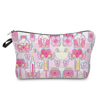 Trousse de Maquillage Luxe en Polyester Couleur Unie, Légère, Portable, Grande Capacité, pour Pinceaux, Rouges à Lèvres et Produits de Beauté, Personnalisable