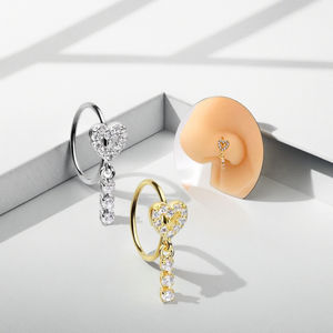Nieuwe trendy kristallen hangende hart septum <span class=keywords><strong>piercing</strong></span> sexy neuspiercing <span class=keywords><strong>tragus</strong></span> <span class=keywords><strong>piercing</strong></span> top oorring Indiase neusjuweel voor vrouwen en mannen - Product Image 2