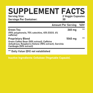 Private Label Green Tea Extract Fat Burner Capsules with Green Tea Boosts energy and Metabolism Increases Vitality Capsules - Product Image 2