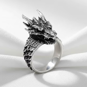 <span class=keywords><strong>Bague</strong></span> en acier inoxydable de style hip-hop rétro gothique avec tête de dragon pour homme, <span class=keywords><strong>bague</strong></span> punk pour motard, à porter au quotidien, accessoires de bijoux tendance - Product Image 2