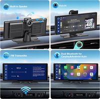 Carlover 10.26 Pouces CarPlay Auto Voiture DVR WiFi Caméra de Tableau de Bord Rétroviseur Enregistreur Vidéo
