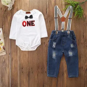 12 Year Old Children's Denim Suit Romper Jeans Outfits First Birthday Baby Boy Clothes 9-12 Months 6-12 Kids Boys Clothing Sets