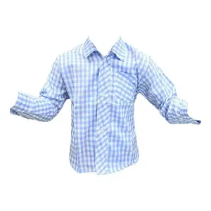 Chemise à carreaux à manches longues pour enfants, tenue de scène, impression numérique, col italien, taille unique - Product Image 6