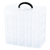 Boîte à outils en plastique transparente portable moderne, boîte de rangement multifonctionnelle rectangulaire pour jouets et équipements, compartiment de 1 à 3 L de capacité