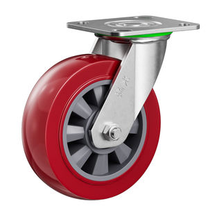 6 Zoll Werkbankrollen Hochbelastbar Edelstahl 304 Polyurethan Schwenkbar mit Bremse Trolley-Rollen - Product Image 3