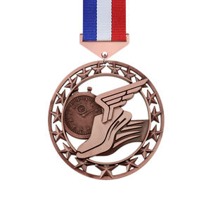 Nuova medaglia di corsa in stile universale per eventi di maratona medaglie onorarie per partecipanti 123 placcate con finitura antica - Product Image 4