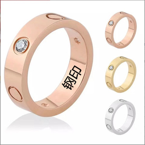 C & J时尚不锈钢珠宝立方氧化锆石戒指定制带锆石金戒指女男爱情螺丝戒指 - Product Image 4
