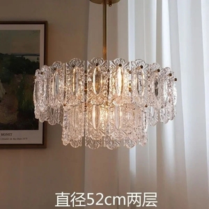 Lustre en verre de style français pour salon, style post-moderne américain, simple, luxe léger, salle à manger, chambre à coucher, luminaire de <span class=keywords><strong>plafond</strong></span> en cristal - Product Image 6