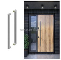Poignée de traction noire mate pour porte en verre Style minimaliste en acier inoxydable 304 H Type poignée de traction de porte coulissante