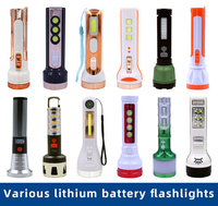Senter plastik ABS baterai Lithium USB isi ulang, senter darurat terang luar ruangan daya tinggi COB