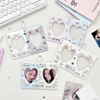 Porte-cartes INS tendance 2 compartiments 'Love' 3 pouces pour couple, pochette de rangement pour photos d'idoles, pendentif porte-clés pour photos d'identité, cadeaux