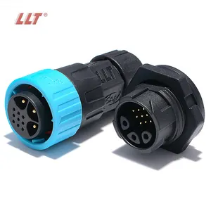 LLT 600V 35A M25 cor azul Push lock 3Pin poder 9pin sinal impermeável 12pin conector