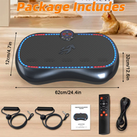 Plateforme vibrante de fitness à domicile en acier inoxydable avec écran LCD, télécommande, résistance réglable et tubes ABS, vitesse maximale 99