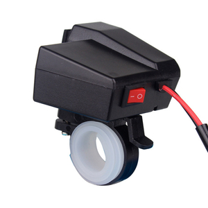 12V 3.1A QC3.0 sạc nhanh HP Điện thoại di động tay lái phía sau gương gắn cổng kép USB ổ cắm xe máy sạc với Vôn kế - Product Image 5