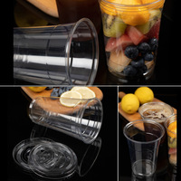 Gobelets en plastique PET transparents personnalisés avec logo, jetables, de 95 mm de diamètre, 12 oz, 16 oz, 20 oz, pour boissons froides et café glacé, avec couvercles, vente en gros