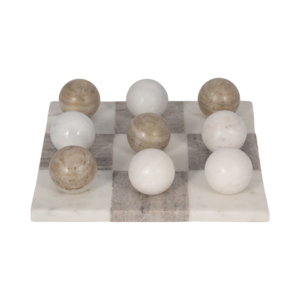 Set da gioco moderno Tic Tac Toe in marmo quadrato per decorare il tavolino del soggiorno, l'ufficio o per giocare in famiglia - Product Image 1