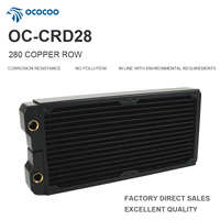 OCOCOO OC-CRD28 280mm T2 Copper Radiator Dual 140mm G1/4 Water Cooling Heat Exchanger for AI HPC Medical Laser Industrial