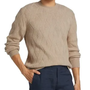 Deshengyuan latest sweater designs for men Braided Wool Blend Sweater Wholesale and customized printing of men's sweaters