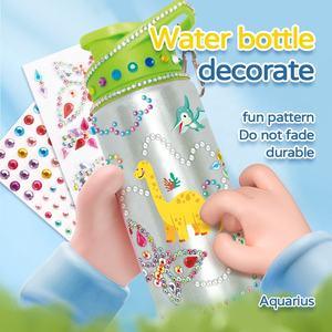 Décorez votre propre bouteille d'eau avec des autocollants 500 <span class=keywords><strong>ML</strong></span> bricolage en acier inoxydable sans BPA potable enfants bouteille d'eau Kit d'artisanat pour fille - Product Image 3