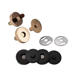 Silver Magnetic Button Clasp Snaps Great for Sewing Craft Leather Clothes Purses Bags with Washer Nickel for Notebooks