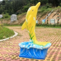 Sculptures de dauphins en fibre de verre sur mesure et statues d'animaux marins pour la décoration de parcs à thème animalier