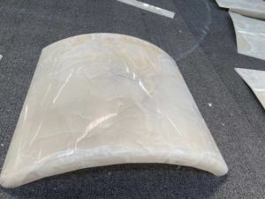 Mờ Màu trắng tinh khiết Onyx rỗng cột Trắng Onyx nửa hình dạng cột cho phòng khách lối vào khách sạn tường trang trí nội thất - Product Image 6