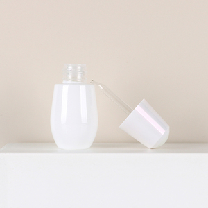 White Bulb Glass Bottle Cosmetics Kit Bottle Customized Cosmetics <b>Container</b> Empty with Pressing Pump Head Different Caps - Product Image 1