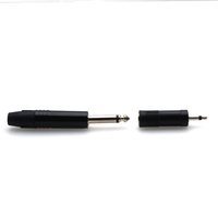 Femelle 6.35mm Mâle 3.5mm 1-3 Broches TRS Argent Noir Plaqué ABS Guitare Jack Plug Cuivre XL Stéréo Connecteur pour Mono Audio Dual